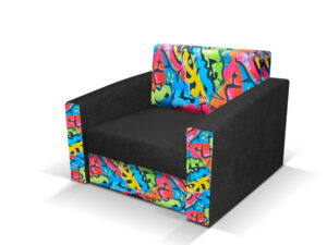 Amy fotel rozkładany – kompaktowa amerykanka z kolorowymi wzorami