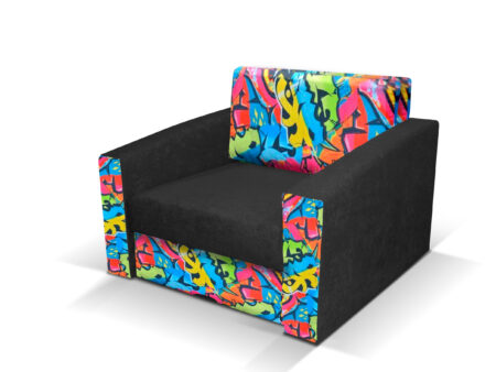 Amy fotel rozkładany – kompaktowa amerykanka z kolorowymi wzorami