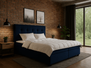 Łóżko Kontynentalne Mariot rama drewniana materac bonell   160/200