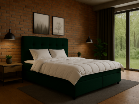 Łóżko Kontynentalne Mariot rama drewniana materac bonell   160/200