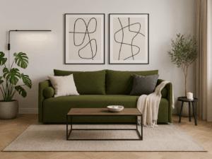 Sofa praktyczna rozkładana z wygodnym pojemnikiem na przechowywanie