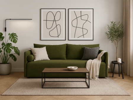 Sofa praktyczna rozkładana z wygodnym pojemnikiem na przechowywanie