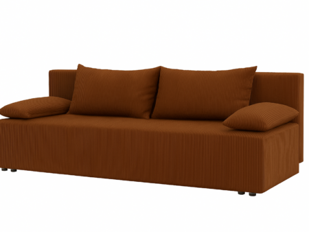 kanapa rozkładana Lila Sztruks z dużym pojemnikiem na pościel