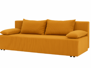 kanapa rozkładana Lila Sztruks z dużym pojemnikiem na pościel