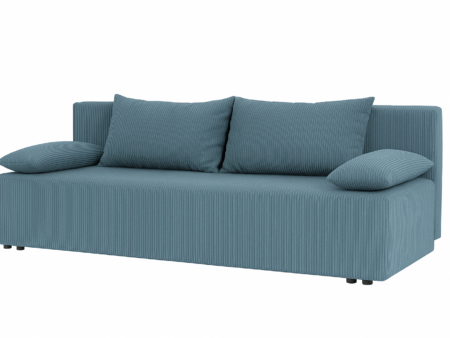 kanapa rozkładana Lila Sztruks z dużym pojemnikiem na pościel