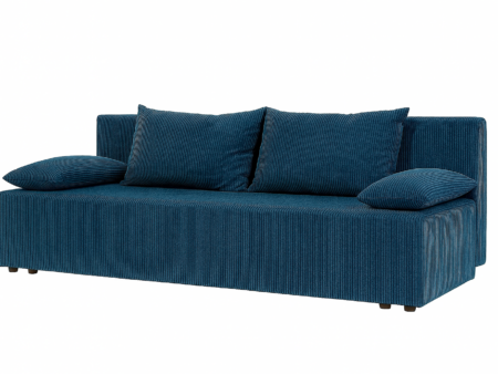 kanapa rozkładana Lila Sztruks z dużym pojemnikiem na pościel