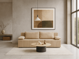 tania kanapa Lila Sztruks z funkcją spania do mieszkania na wynajem