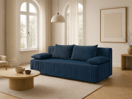 kanapa rozkładana Lila Sztruks z funkcją spania i pojemnikiem (Kopia)