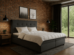 Łóżko Kontynentalne Mariot rama drewniana materac bonell   160/200