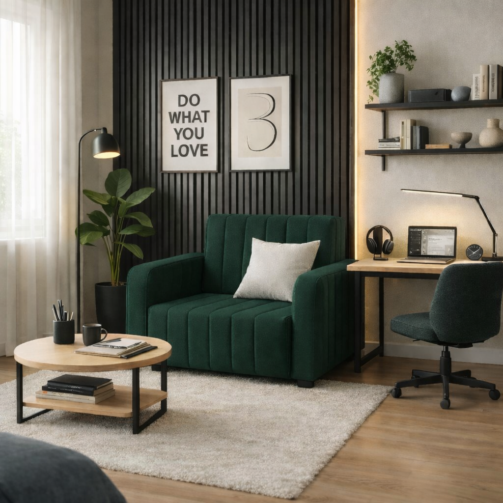 Fotel amerykanka kompaktowa sofa rozkładana z pojemnikiem PASY